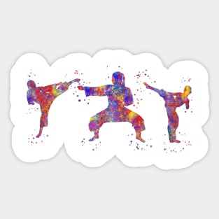 Karate mom with sons Sticker